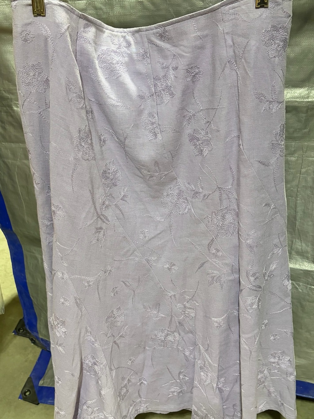 Christopher & Banks Lilac Floral Jacquard A-Line Skirt
